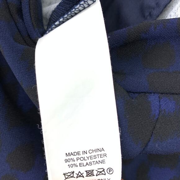 Kate Spade New York Women's Size 6 Leopard Print Side Zip Pants Black/Blue - Picture 7 of 7